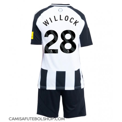 Camisa de time de futebol Newcastle United Joe Willock #28 Replicas 1º Equipamento Infantil 2024-25 Manga Curta (+ Calças curtas)